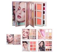 Makeup Book Palette Travel,Facial Makeup Pallet - Long-Lasting Highlighter,for College Students Travelers Beginners Artists Brides Parties Wedding Special Events Date Night Dance