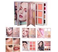 Makeup Book Palettes for Women - Facial Makeup Pallet,Travel Blusher Palette | for College Students Travelers Beginners Artists Brides Parties Wedding Special Events Date Night Dance