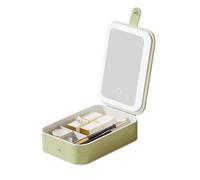 Makeup Box with Lighted , Travel Makeup Bag with | Cosmetic Storage Box - LED Crocodile Skin Texture Lightweight Cosmetic Storage Box by gran, Green, Se référer au descriptif, Refer to