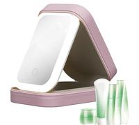 Makeup Box with Mirror,Lighted Portable Makeup Organizer with Mirror | Dustproof Bag Storage Box for Outing Travel Tour