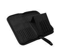 Makeup Brush Bag, 15 Hole Stand Up Cosmetic Organizer, 11.22 x 5.51 x 1.97 inches Convenient Compact Canvas Makeup Brush Pouch, Travel Toiletry Storage Case for Men and Women, Black, Se référer au