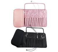 Makeup Brush Bag - Makeup Brush Organizer Bag, Waterproof Portable Roll Up Storage Bagd | Travel Makeups Brushes Case Cosmetic Organizers for Travel Can Hold Many Brushes Tools