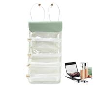 Makeup Brush Bag Pouch - Roll up Travel Makeup Brush Case,Portable Roll-up Brush Storage, Foldable Large Capacity 4-in-1 Roll-Up Cosmetic Storage