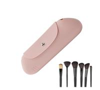 Makeup Brush Bag, Travel Makeup Brush Holder by Gosgjmep | Makeup Brush Holder with Magnetic Closure | Portable Face Brush Case, Soft Cosmetic Bag for Daily and Work, Pink, 説明を参照してください
