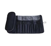 Makeup Brush Case - Foldable Travel Cosmetic Pouch | Portable Roll Up Wrap | 28x22cm Dimensions + Multi Pocket Storage | Water Resistant Nylon Fabric Textile | for Holidays & Daily Use