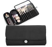 Makeup Brush Case, Portable Makeup Brush and Cosmetic Tool Storage Bag, Waterproof Travel Makeup Brush Organizer Bag, Folding Tool Bag with Anti Rust Buckle and Zipper