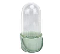 Makeup Brush Cleaner Bowl, 3 in 1 Makeup Brush Cleaning Tool Organizer with Transparent Lid for Makeup Brushes Sponges Powder Puffs Green