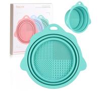 Makeup Brush Cleaner, Etercycle Foldable Silicone Brush Cleaner Bowl Srubber, Portable Washing Tools for Makeup Brush,Powder Puff,Sponge (Green)