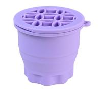 Makeup Brush Cleaner, Foldable Silicone Makeup Brush Cleaner Bowl, Beauty Tools for Washing, Drying and Storing Sponges, Powder Puffs (Purple)