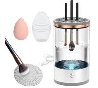 Makeup Brush Cleaner Machine,Electric Cosmetic Brush Cleaner with a Makeup Sponge,Spinning Makeup Brush Cleaner Fit For All Size,Gift for Women Friend