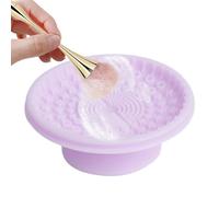 Makeup Brush Cleaner Mat - Wet and Dry Use Brush Scrubber Bowl | Portable Cosmetic Brush Holder, Cleaning Tool for Makeup Cosmetic Brushes