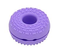 Makeup Brush Cleaning Bowl, Silicone Cosmetic Brush Cleaner with Long Textures and Gradual Change Texture, Brush Cleaning Pad for Large and Small Makeup Brushes, Includes Bayonet D (Purple)