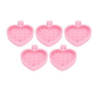 Makeup Brush Cleaning Bowl Silicone Portable Heart Shape Cosmetic Brush Cleaning Mat Powder Puff Cleaning Mat for Traveling Home Use 5pcs