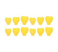 Makeup Brush Covers Heart Shape Silicone Cosmetic Brush Protectors Flexible Stretchable Lightweight Travel Essential for Makeup Lovers Yellow 12 Pcs