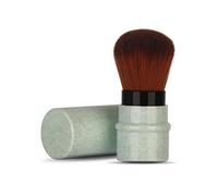 Makeup Brush for Blush, Powder, Foundation, Concealer Retractable Kabuki with Recycled and Sustainable Materials Cruelty Synthetic Taklon Bristles Travel Cosmetic Brushes