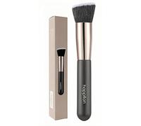 Makeup Brush Foundation Brush Kabuki Flat Top Face Brushes for Liquid Cream Powder Buffing Stippling Concealer(Brown)