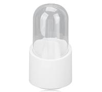 Makeup Brush Holder, 360 Degree Rotatable Cosmetic Brush Storage, Large Capacity Covered Makeup Brush Organizer with Transparent Lid for All Brush Sizes