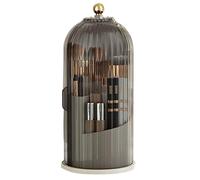 Makeup Brush Holder - ABS, 10.63 Inch Makeup Organizer, 360 Degree Rotatable | Dustproof Countertop Storage Rack, Cosmetic Organizer for Vanity, Room, Black, Se référer au descriptif, Refer to