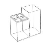 Makeup Brush Holder Acrylic Toothbrush And Toothpaste Holder Multi Compartment Storage Organizer Accessories Organizer