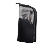 Makeup Brush Holder, Black | Organizers Bag Cosmetic Zipper Pouches Stands Up Toiletry Stationery Bag with Divider