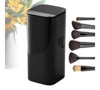 Makeup Brush Holder - Cosmetic Brush Holder, Auto Lift Holder, Four Grid Storage Organizer, Cosmetic Tool Organizer, Gold, Multicolored, dark gray colour, Refer to description