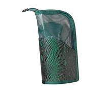 Makeup Brush Holder, Green | Organizers Bag Cosmetic Zipper Pouches Stands Up Toiletry Stationery Bag with Divider