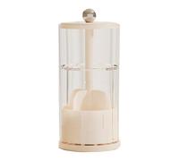 Makeup Brush Holder Organizer with Lid Auto Rising Vanity Cosmetic Tools Storage Box Eyebrow Pencil Organizer PP Material Suitable for Dressing Room B, Milky white