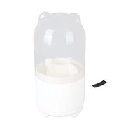 Makeup Brush Holder Organizer with Lid Desktop Rotating Cosmetics Storage Container White