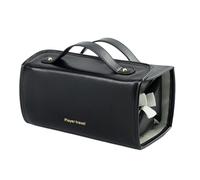 Makeup Brush Holder Travel, Roll-up Cosmetic Bag, Portable Makeup Brush Holder, PU Leather Toiletry Bag, Clear Compartment Organizer, Travel Makeup Brush Case, Foldable Makeup Bag, Black, Se référer