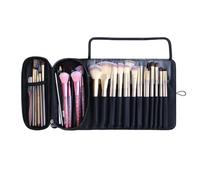 Makeup Brush Holder - Waterproof Portable Case - Self-Standing Makeup Brush Bag, for Daily Use in Vacation, Home, Office, School, Dormitory, Study, Parties, Black, Please refer to the description