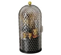 Makeup Brush Holder with Clear Lid, 360° Rotating Makeup Brush Organizer with Compartment, Dustproof Desk Organizer for Vanity Desktop Bathroom Countertop Holder