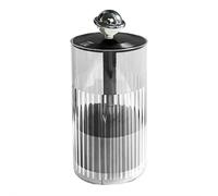 Makeup Brush Holder with Lid, Press Makeup Brush Organizer Travel Case, Automatic PopUp Clear Dustproof Make Up Organizers for Vanity Bathroom Countertop, Portable & Compact Cosmetic Organizer