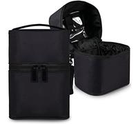 Makeup Brush Organizer Makeup Bag Brushes Set Case 7.5x5.5x4.4 Inch Professional Travelling Brush Pen Pencil Holder Make Up Cup Storage Organizer Case Pencil Pouch Cosmetic Bag, Black