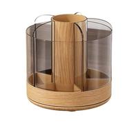 Makeup Brush Organizer - Rotates 360° | Acrylic Holder | 6 Compartments for Cosmetics, Beauty Tools, Vanity Bathroom Desk Countertop