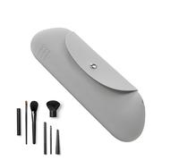 Makeup Brush Organizer Silicone Makeup Brush Bag Makeup Brush Holder with Magnetic Closure Eyebrow Pencil Storage Bag, gray, Consulte la descripción, See description