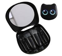 Makeup Brush Pack Portable Mirror Storage Box Cosmetic Cat Lover