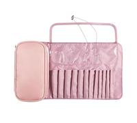 Makeup Brush Roll Up Case - Portable Roll Up Case, Compact Makeup Brush Roll Up Bag | Durable Brush Storage Bag, Travel Case, Pink, Consulte la descripción, See description