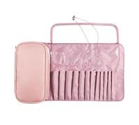 Makeup Brush Rolling Case, Organizer Bag | Waterproof Roll-Up Brush Pouch, Portable Travel Makeup Brush Holder | Compact Brush Storage for Women, Durable Makeup Organizer for On-the-Go Use, Easy Carry