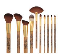 Makeup brush set, 10 pieces, full set, color brush printing, super soft makeup tool, powder brush (D 10pcs)