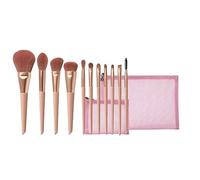 Makeup Brush Set 11-piece Beginner Synthetic Fiber Makeup Brush Super Soft Popular Daily Makeup with 2 Cosmetic Bags Foundation Brush,