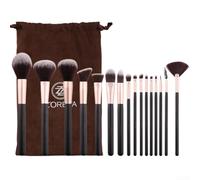 Makeup Brush Set, 12-Piece Rose Gold & Black, Soft Synthetic Bristles for Face and Eyes, Smooth Application, Elegant Vanity Tool for Women
