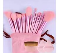 Makeup Brush Set 13-Piece | Professional Face & Eye Brushes for Foundation, Contour, Highlight, Concealer & Eyeshadow | Soft Synthetic Bristles | Premium Cosmetic Brush Kit (Pink + 3)