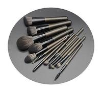 Makeup Brush Set 14 Pieces Portable Multifunctional Makeup Brush Solid Wood Handle Easy to Clean with Makeup Bucket Foundation Brush,