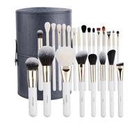 Makeup Brush Set (24 Pieces) - Includes Foundation, Powder, Concealers, Highlighter, Contour, Eye Shadows & Blush Brushes - Face & Eye Make Up Brushes with Soft Bristles - Leather Case Included
