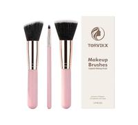 Makeup Brush Set,3-Piece Professional Soft Bristles | Flat Angled Beauty Blending Brush Kit,for Concealer Blush Powder Eyeshadow Contour Bronzer Home Travel