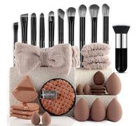 Makeup Brush Set,31 Pcs Makeup Tool Set Premium Synthetic Foundation Powder Concealers Eye Shadows Blush Makeup Brushes Kit with Makeup Sponge, Powder Puffs for Women