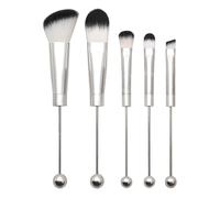 Makeup Brush Set:5pcs Makeup Brushes Concealer Brushes | Beaded Makeup Brush Set with Metal Handle, Adorable Eyeshadow Brush, Fondot Brush