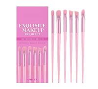 Makeup Brush Set | 6 Pieces Retail Brushes With Comfortable Grip | Eyeshadow Brush Set - Powder Cream Home Travel Evening Event Wedding Birthday Gift