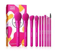Makeup Brush Set, EIGSHOW 10 Pcs Makeup Brushes, Premium Nanofibers Bristles for Foundation Blending Face Powder Lip Blush Contour Eyeshadow, Colorful & Vegan(Red)
