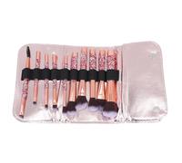 Makeup Brush Set for Women Rhinestone with Storage Bag | Pink Plastic Handles, Ultra-soft Artificial Fibre Bristles, Assorted Heads for Loose Powder and Bronzer, Travel-friendly
